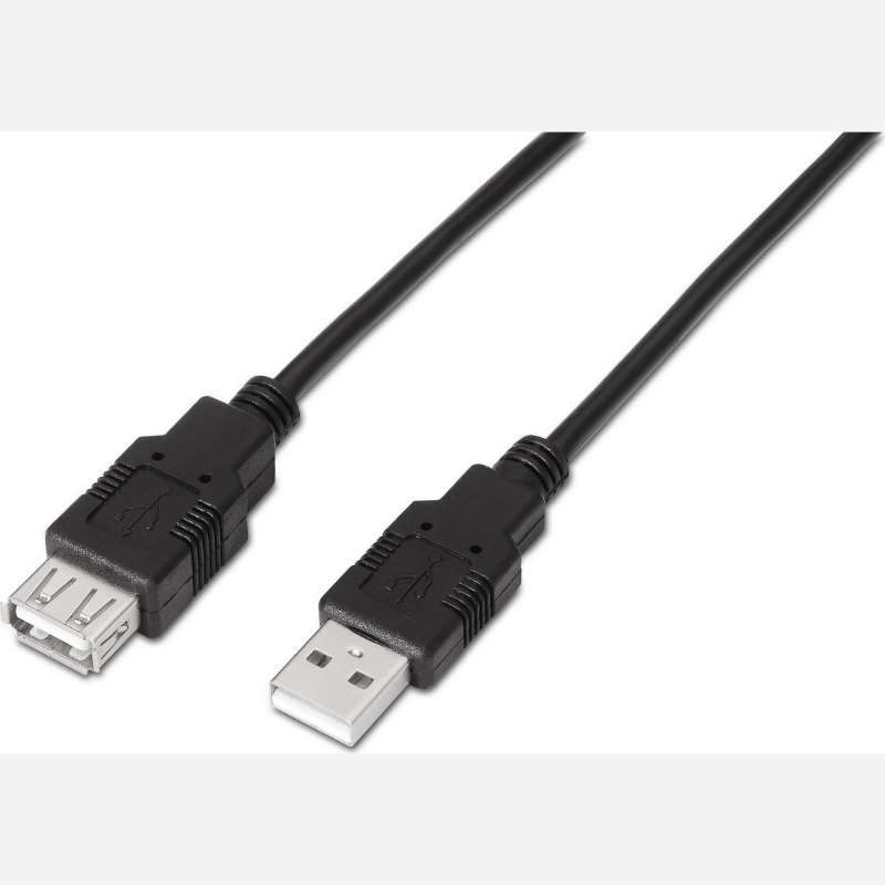 Cable NILOX USB-A/M a USB-A/H 1.8m Negro (NXUSB2-M/F-2)