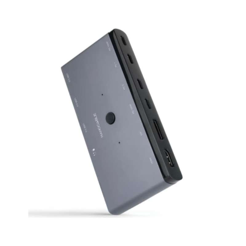 Conmutador Nanocable KVM USB DP HDMI Gris (10.12.0003)