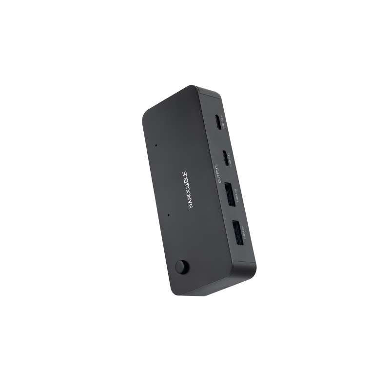Conmutador Nanocable USB-A USB-C Negro (10.12.0011)