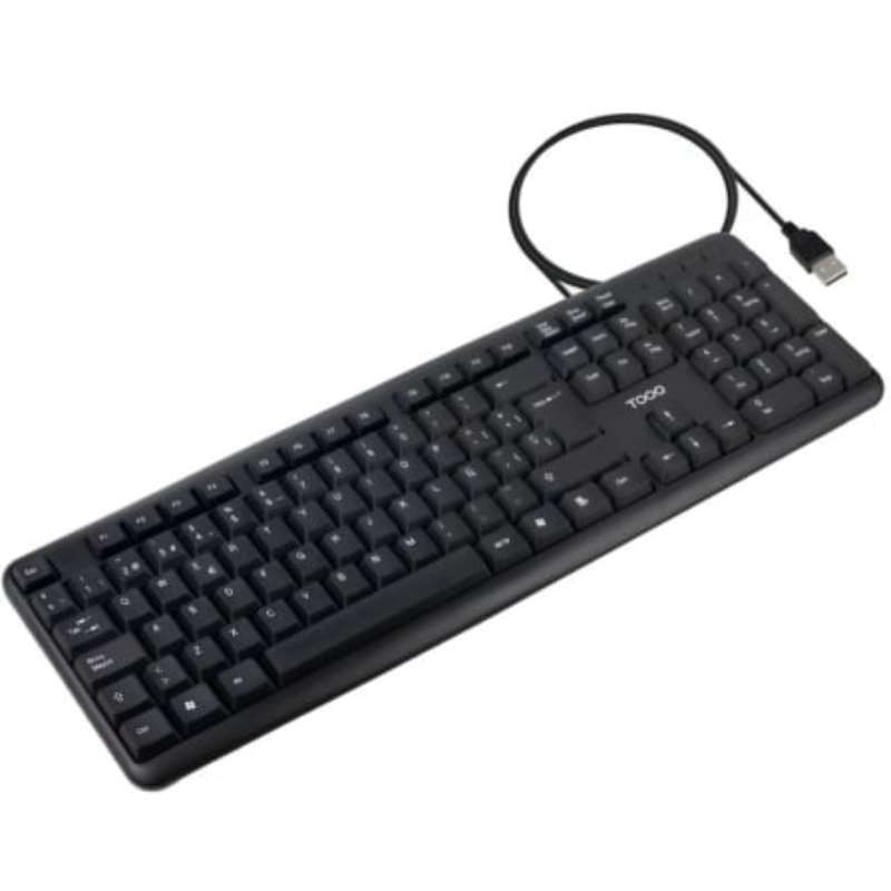 Teclado TooQ 104 Teclas USB 1.35m Negro (TQK-2002-B)