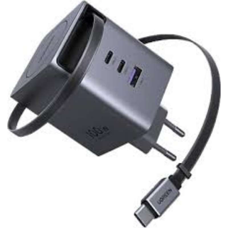 Cargador Ugreen GaN 100W Cable USB-C Retráctil (65828)