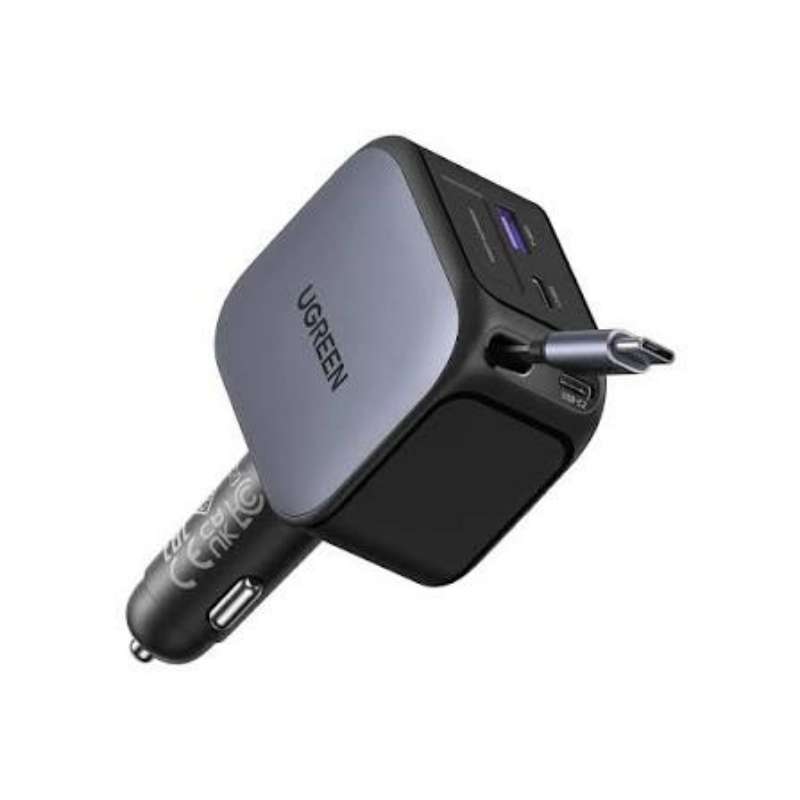 Cargador Coche Ugreen PD 145W Cable Retráctil (55910B)