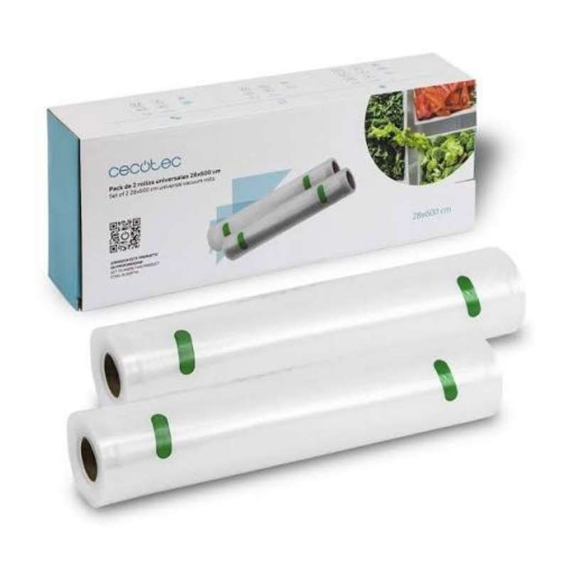 Rollo para Envasadora CECOTEC 28x600cm Pack 2 (04072)
