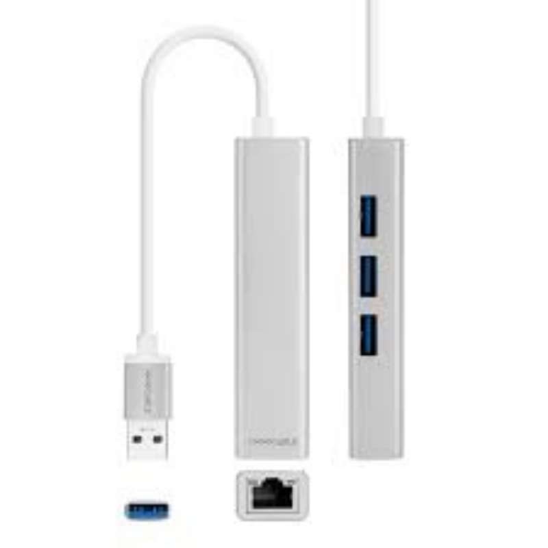 Nanocable 3xUSB 3.0 a RJ45 15cm Plata (10.03.0403)