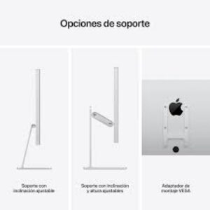 Apple Monitor Studio Display Vidrio nanotexturizado Soporte con altura e inclinacin ajustables Pantalla Retina 5K (5120×2880) de 27″ Ultra  ( MYJJ3YP/A )