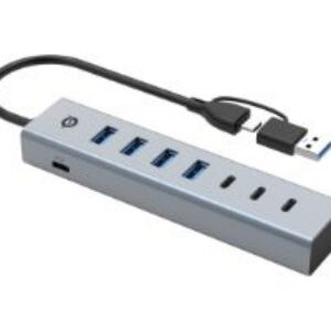 Hub CONCEPTRONIC USB-C a 7xUSB-A/C Gris (HUBBIES20GP)