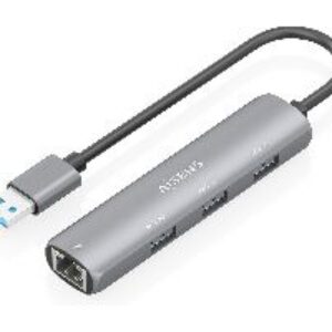 Hub AISENS USB-A a 3xUSB-A/1xRJ45 Gris (ASUC-4P034-GR)