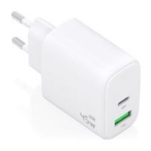 Cargador Pared AISENS 45W USB-A USB-C Blanco(A110-0971)