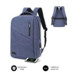 Mochila SUBBLIM City 15.6″ USB Azul (SUB-BP-2BL2001)