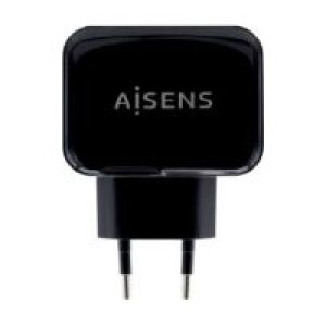 Cargador de Pared AISENS 17W 2xUSB-A Negro (A110-0440)
