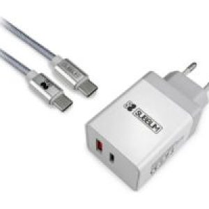 Cargador Pared SUBBLIM USB-A/C Cable USB-C (CHG-3WPD01)