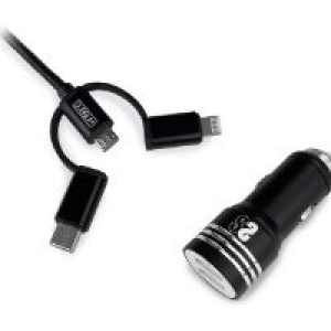Cargador de Coche SUBBLIM USB-A 3en1 (SUB-CHG-4CC002)