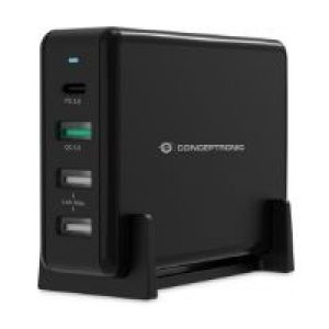 Cargador CONCEPTRONIC 65W 3USB-A 1USB-C Negro (OZUL01B)