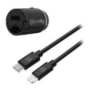 Cargador Coche CELLY USB-C Cable Lightning(CCMINILIGHT)
