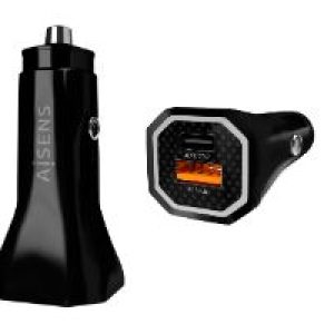 Cargador de Coche AISENS 20W USB-A/C (ASCH-CAR2PQC-BK)