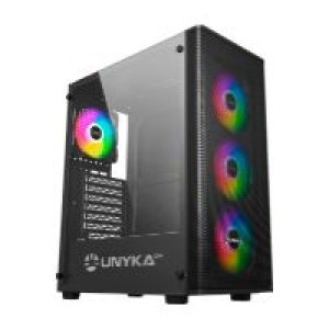 Caja UNYKA Mir 100 ARGB USB-A ATX Negra (UK511303)