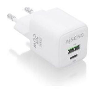 Cargador Pared AISENS GaN 20W USB-A/C (ASCH-20W2P010-W)