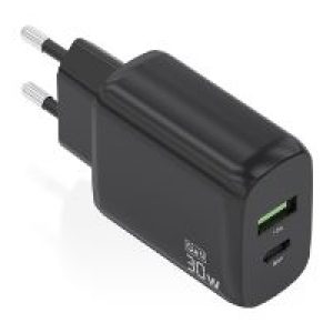 Cargador Pared AISENS 30W USB-A USB-C Negro (A110-0924)