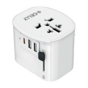 Cargador de Viaje CELLY MultiPlug 30W (MULTIPLUG30WWH)