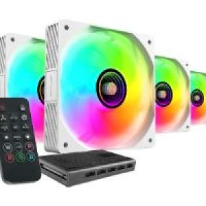 Kit Mars Gaming 4 Ventiladores ARGB+Hub ARGB(MFSI4KITW)