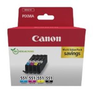 Tinta Canon CLI-551 Pack Negro/Tricolor (6509B015)