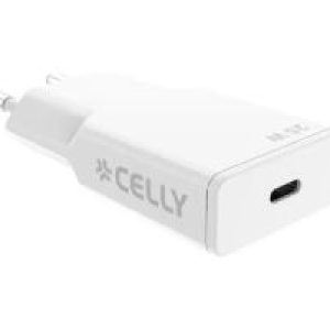 Cargador Pared CELLY 25W 1xUSB-C Blanco (SLIMTC1C25WWH)