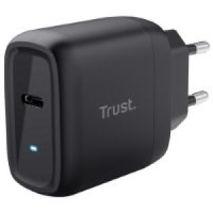 Cargador Pared Trust Maxo GaN 45W 1xUSB-C Negro (25521)