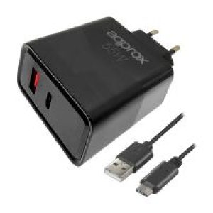 Cargador Pared Approx USB-A/USB-C Cable (APPUSBWALL65W)