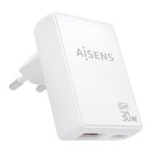 Cargador Pared AISENS GaN 30W USB-A/C (ASCH-30W2P074-W)