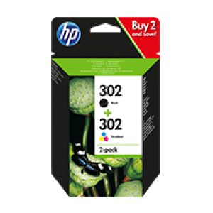 Tinta HP 302 Pack Tricolor/Negro 4ml/3.5ml (X4D37AE)