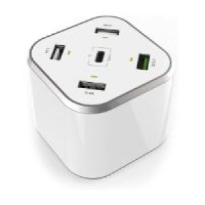Cargador de Mesa AISENS 48W 5xUSB Blanco (ASCH-5PQC-W)