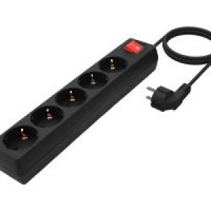 Regleta AISENS 5xSchuko Interruptor Negra (A154-0652)