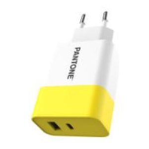 Cargador Pared PANTONE 15W 1xUSB-A 1xUSB-C (PT-PDAC02Y)