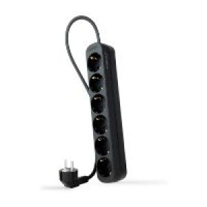 Regleta Nanocable 6xSchuko 1.4m Negra(10.37.0006-NS-BK)