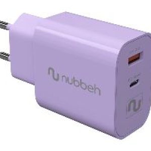 Cargador Pared NUBBEH USB-C 30W PD Lila (NBWALLCHP)