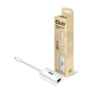 Adaptador Club 3D USB-C a RJ45 1Gbp M/H Blanco CAC-1519