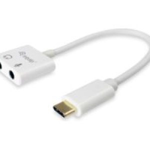 Adaptador EQUIP USB-C/M a 3.5mm/H 15cm Blanco (133460)