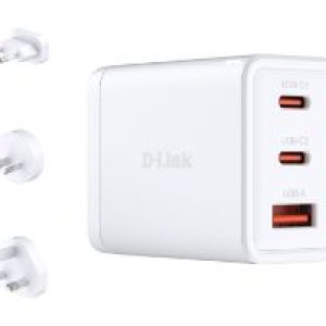 Cargador D-Link GaN PD/QC 65W 1xUSB-A 2xUSB-C (DCP-651)