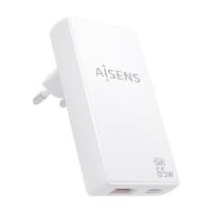 Cargador Pared AISENS GaN 65W UDB-A/C (ASCH-65W2P076-W)