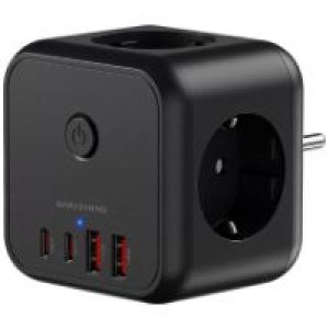 Cargador Mars Gaming 3Schuko 2xUSB-A 2xUSB-C (MDCUBE20)