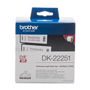 Cinta BROTHER 62mm 15.24m Negro/Rojo/Blanco (DK22251)