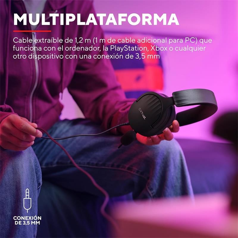 AURICULARES + MICROFONO TRUST GAMING GXT 489 FAYZO HEADSET MULTI BLACK - Imagen 7