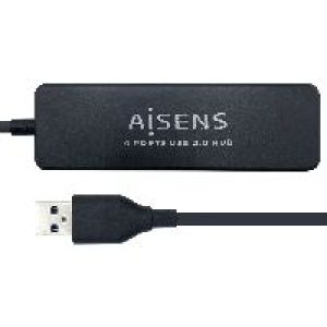 Hub AISENS USB 2.0 a 4xUSB 2.0 30cm Negro (A104-0402)