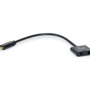 Adaptador EQUIP USB-C a 2x Jack 3.5mm Negro (EQ133469)
