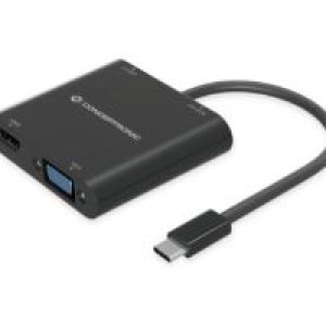 Adaptador CONCEPTRONIC 4en1 USB-C Negro (DONN09B)