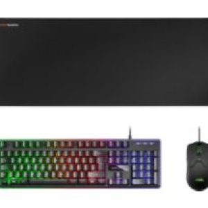 Pack Mars Gaming T+Ratón+Alfombrilla Negro (MCPXBES)