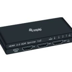Splitter EQUIP 4K 1xHDMI In 2xHDMI Out Negro (EQ332716)