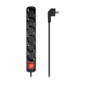 Regleta AISENS 6xSchuko Interruptor Negra (A154-0536)