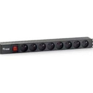 Regleta EQUIP 8 Tomas Francesas 1.8m Negra (EQ333285)