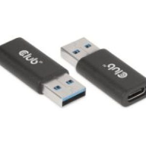 Adaptador Club 3D USB-A a USB-C M/H Negro (CAC-1525)
